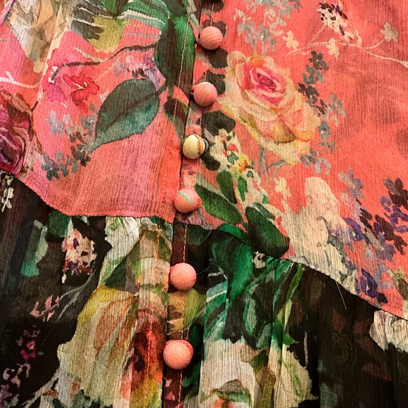 NWT$358 Johnny Was Jade Adore Silk Chiffon Mini Dress SMALL - Picture 11 of 13